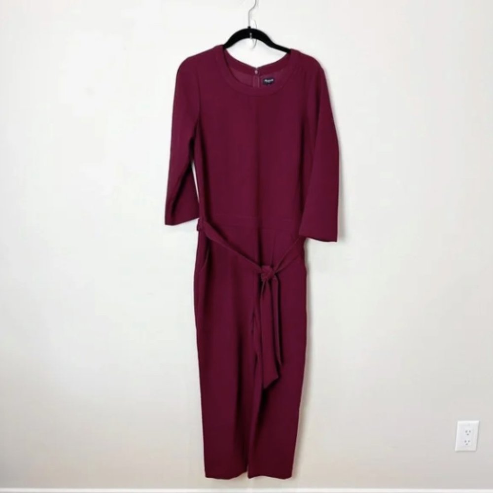 Madewell Sloan Burgundy Jumpsuit - Picture 2 of 4